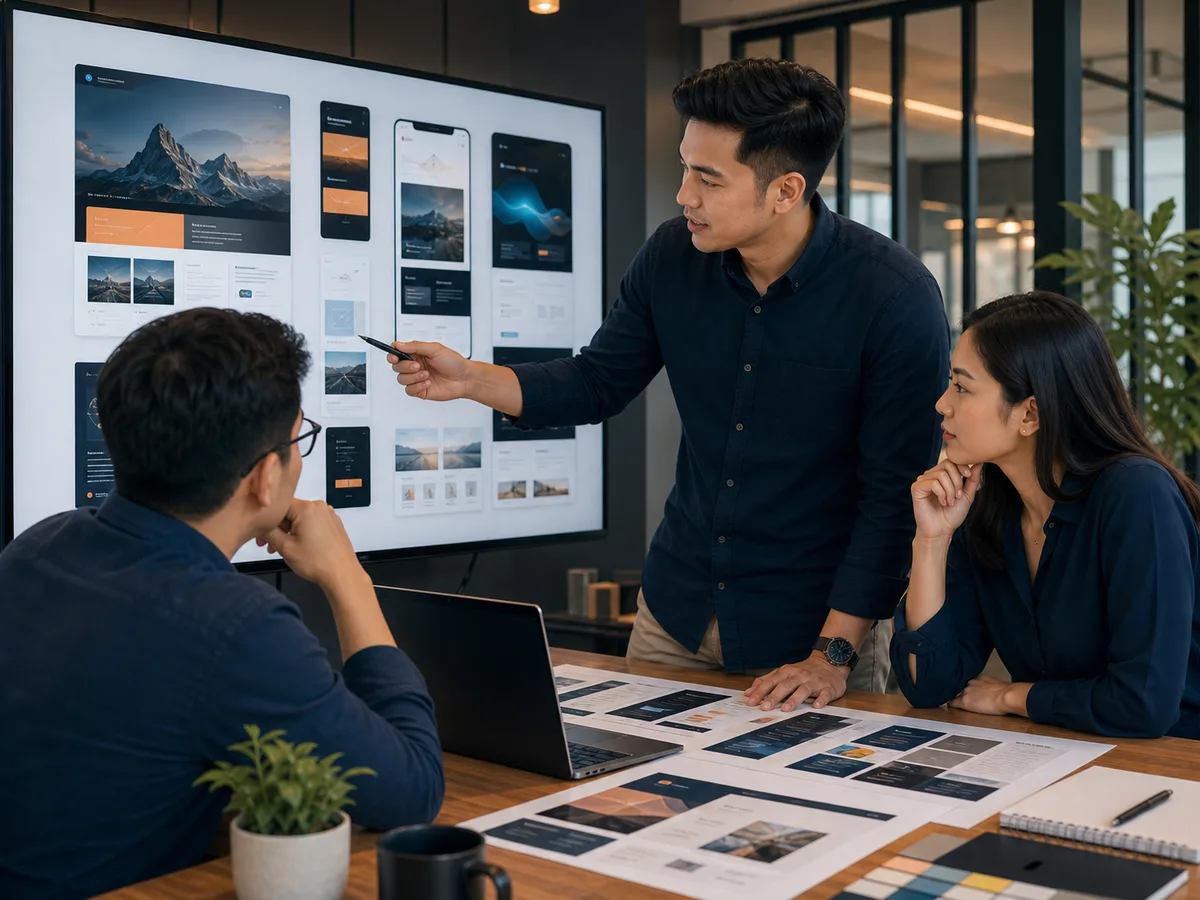 Tim Kreavie mempresentasikan portfolio project digital